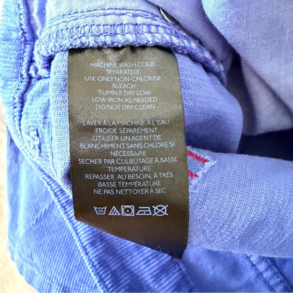 BDG Pegged Cowboy Blue Corduroy High-Waisted Relaxed Fit Straight Leg Pants - Picture 8 of 12